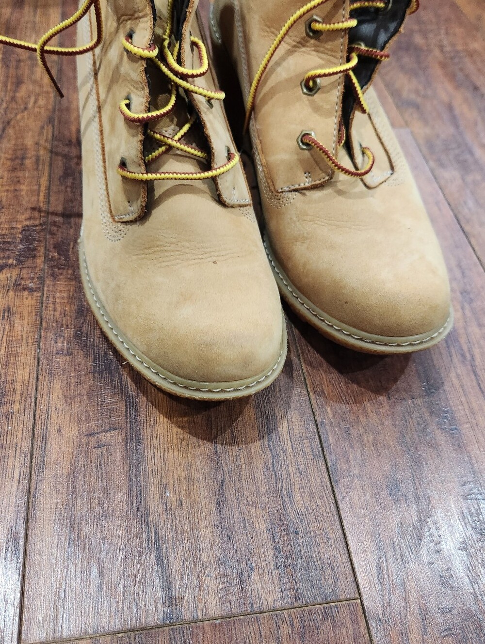 Timberland Glancy Wedge Lace Up Boot Wheat Nubuck Size 9 - Picture 7 of 8